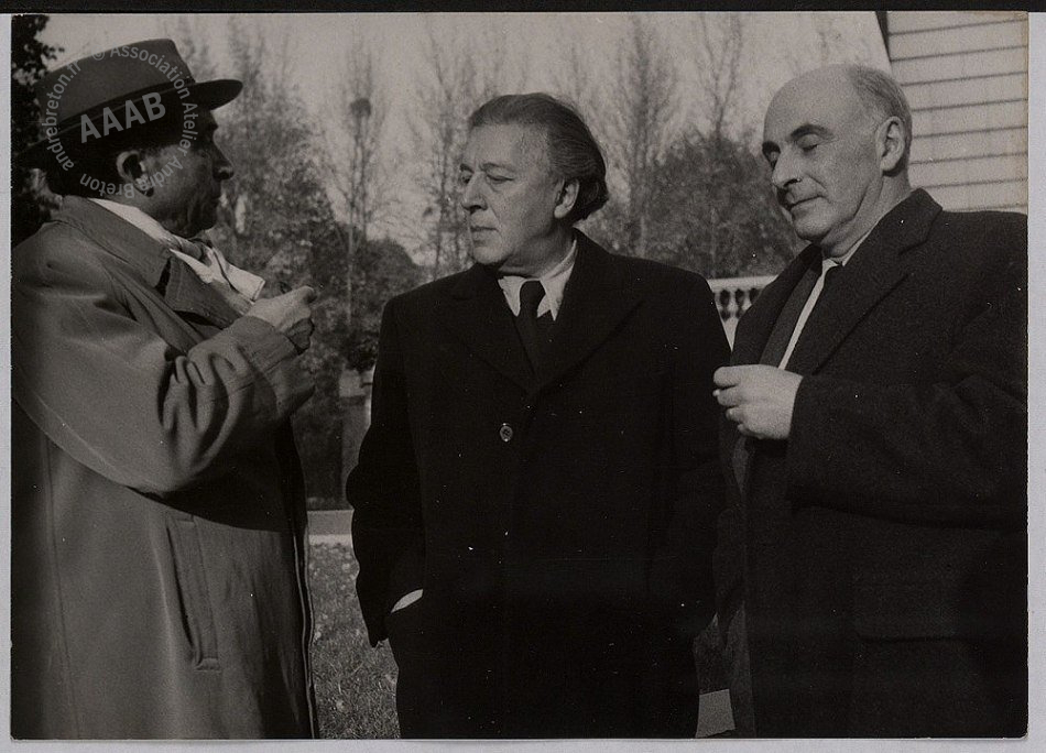 André Breton, Pierre Reverdy y Francis Ponge en 1954